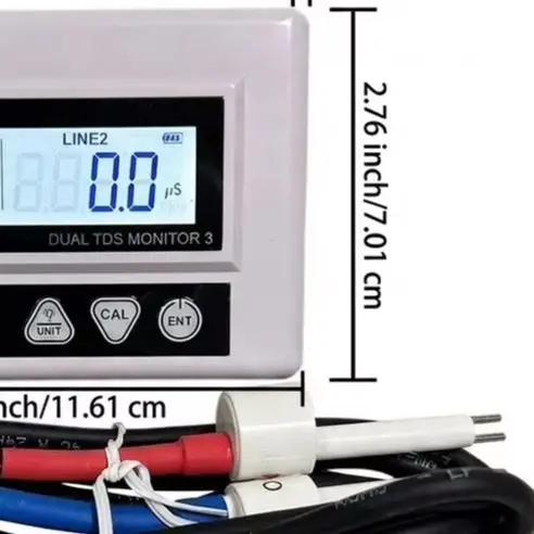 Dual Channel Water Quality Meter Digital Tester For RO System Hydroponics Aquarium Inline Purity Monitor With LCD Display