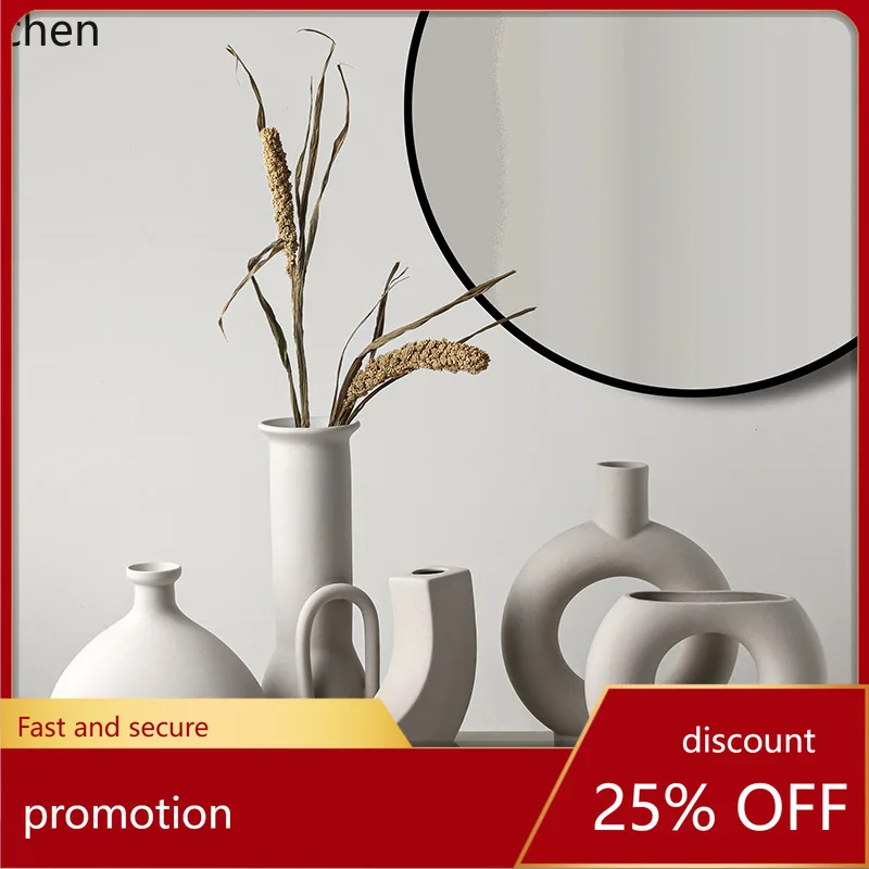 

YFY Wabi-sabi style ceramic vase, high-end living room flower arrangement, dried flowers, Jingdezhen small ornament