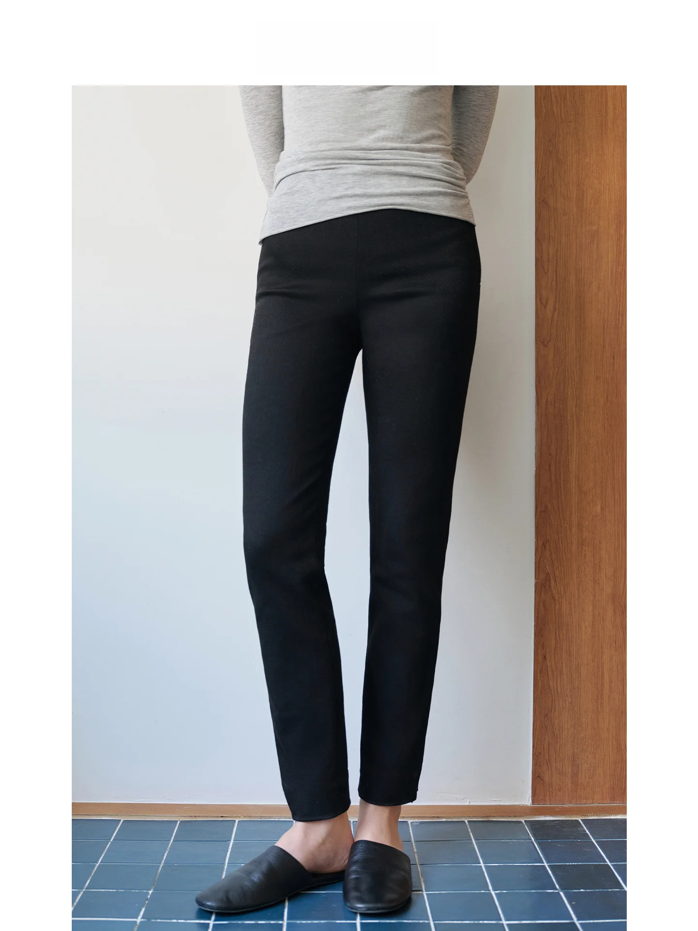 

EREMIN Fleece Lined Thick Zipper Casual Pants Women's Elastic Slim Fit Versatile Comfortable Cotton Blend Straight Leg Trousers