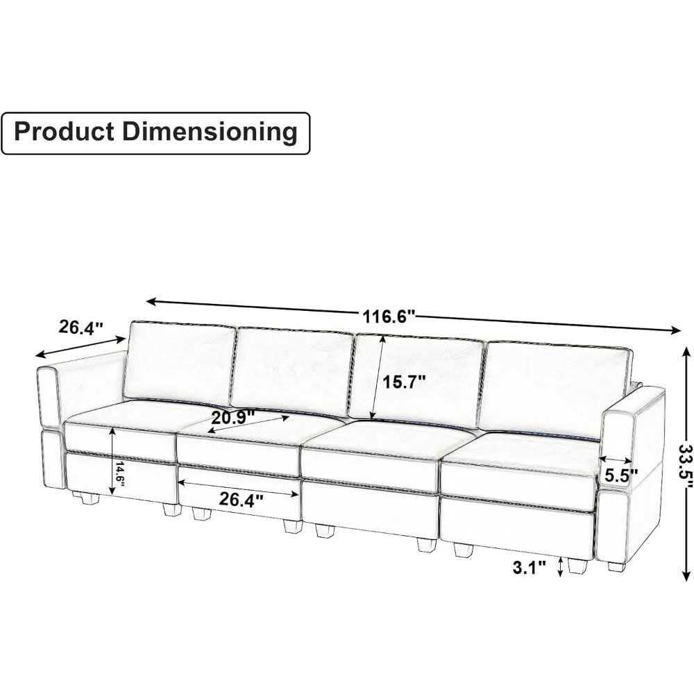 Modular Sofa Couch with Storage Seats Sectional Sofa Velvet Sofa for Living Room Easy To Assemble Luxe Seating Blue