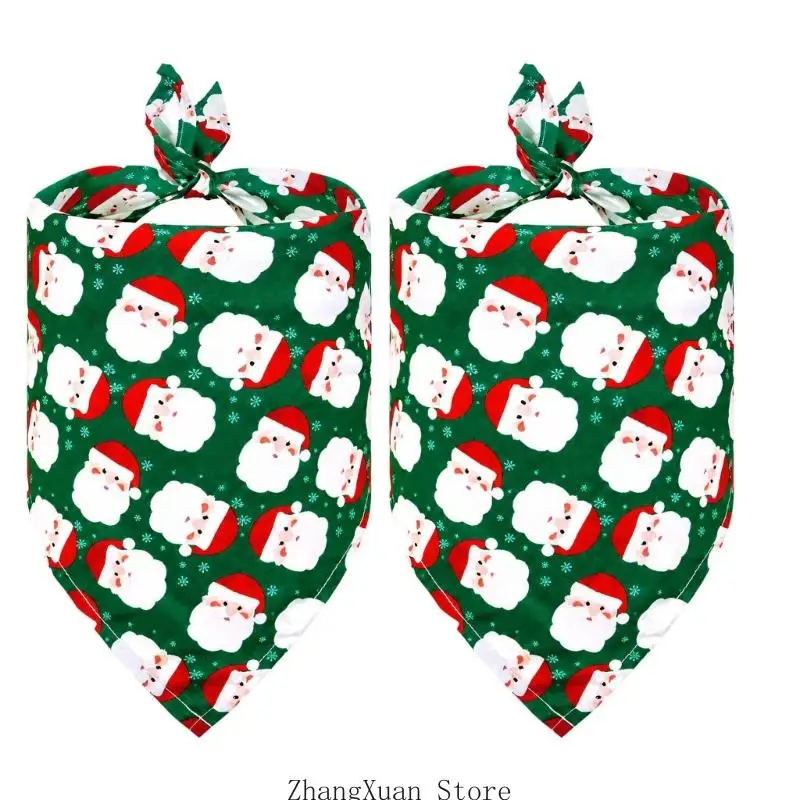 Haustierzubehör zum Anbinden, Bandanas mit Weihnachtsdruck, für Hunde und Katzen, saisonale Dekorationen 3XUF – Detail 9