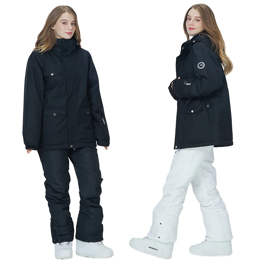 -30 Graus Ski Suit Mulheres Inverno Feminino Jaquetas e Calças Quente Impermeável Mulheres\'s Jacket Outdoor Snowboard Esqui Camping Marca