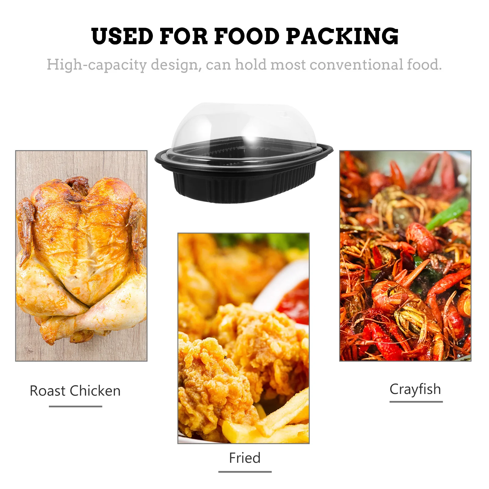 

10pcs Roast Chicken Boxes Food Grade Safe Material Heat Resistant Takeaway Containers Party Plastic Packaging Boxes Dustproof
