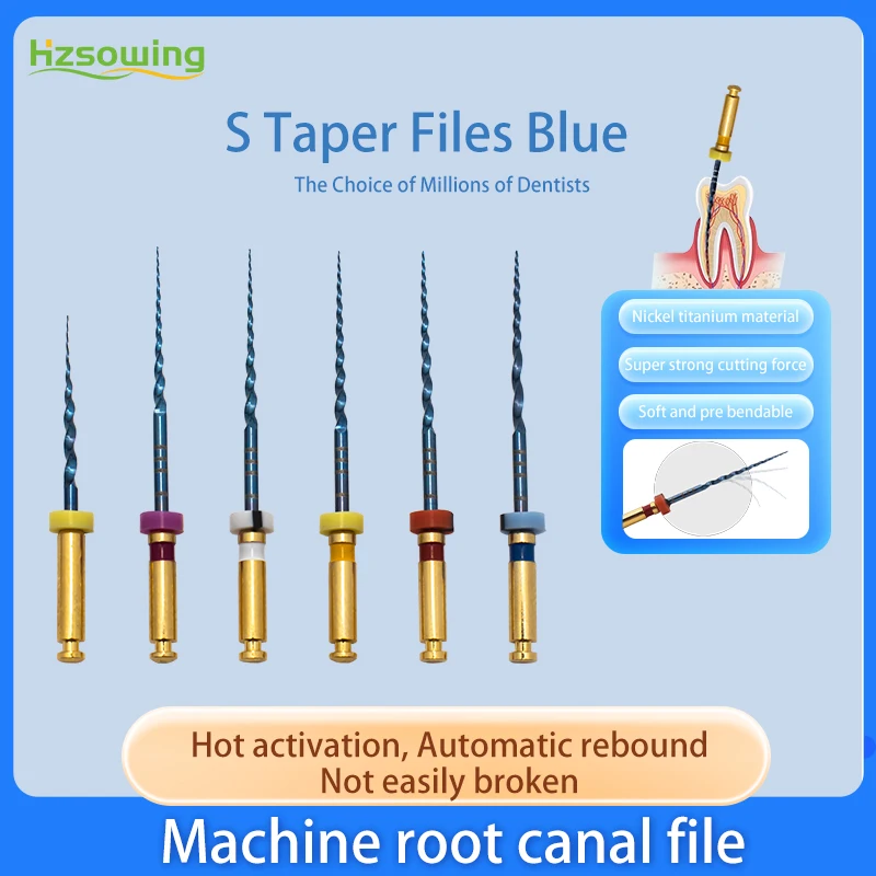 

Dental Instrument Heat activated Pre Bending Endo Files NiTi Alloy Root Canal Files SX-F3 S taper Files Blue Dentist Tool