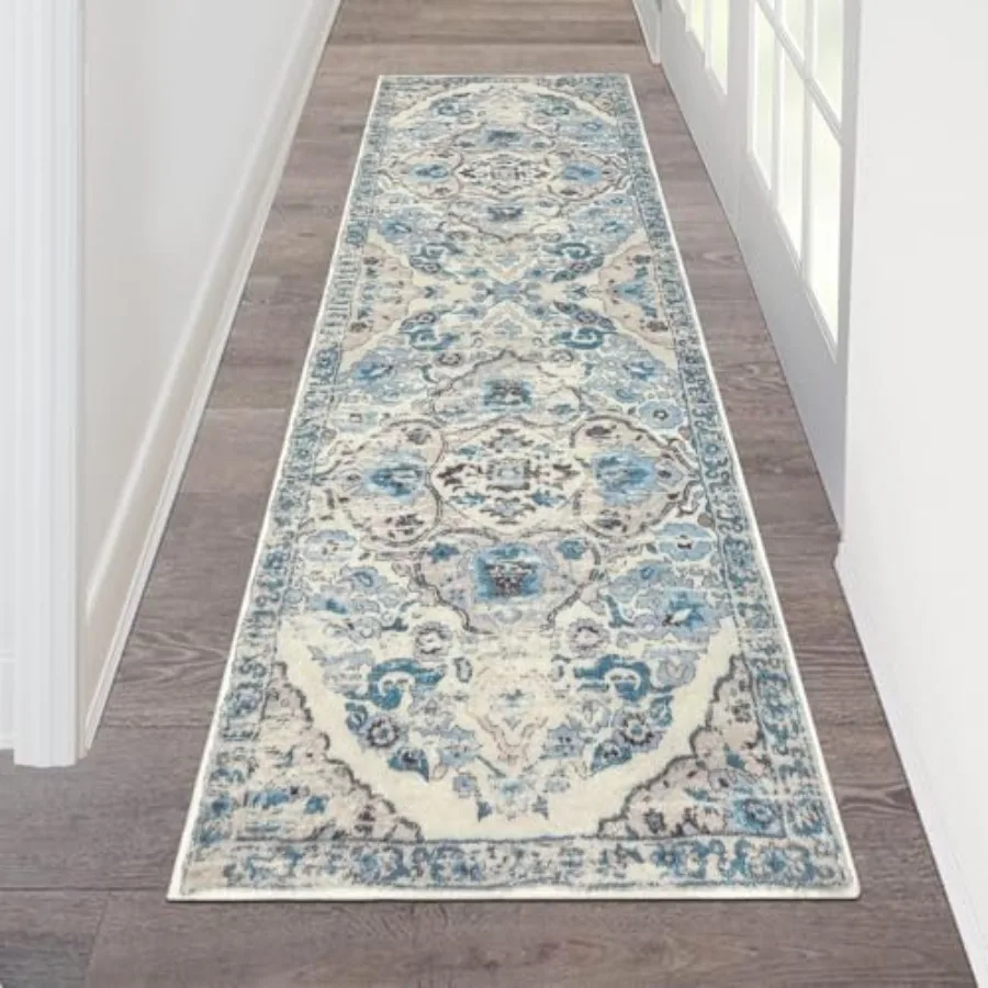

HEBE Hallway Runner Rug 2'x6' Washable Vintage Distressed Area Rugs Non Slip Laundry Rug Runner Boho Floor Carpet Runners for H