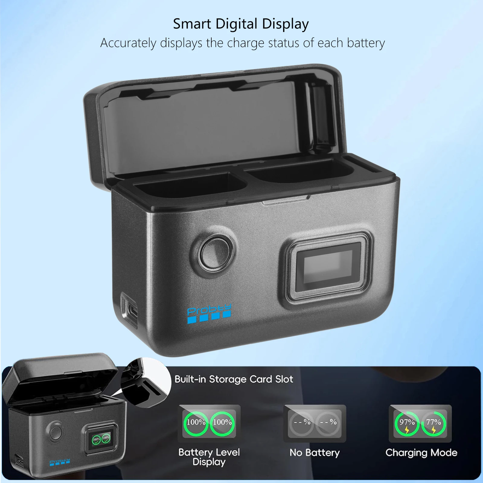 LP-E6NH LP-E6P Battery Fast Charger For Canon EOS R5, R6 Mark II, 5D 6D 7D Mark II III IV, 60D, 70D, 80D, Smart Digital Display