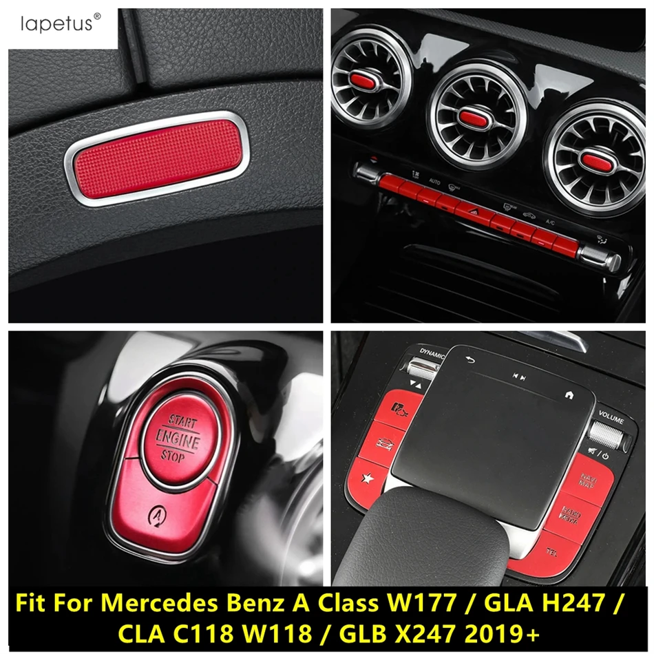 

Car Start Stop Engine Button / Multimedia Panel / Air AC Outlet Cover Trim Accessories For Benz A Class GLA CLA GLB 2019 - 2024