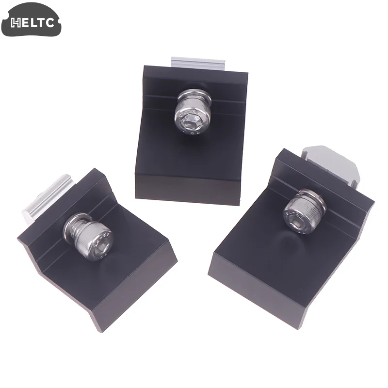 10pcs Solar Panel Mounting Fixing Clamp Adjustable Bracket End & Mid Clamp PV Panel Clip For Solar Panel PV Install Accessories