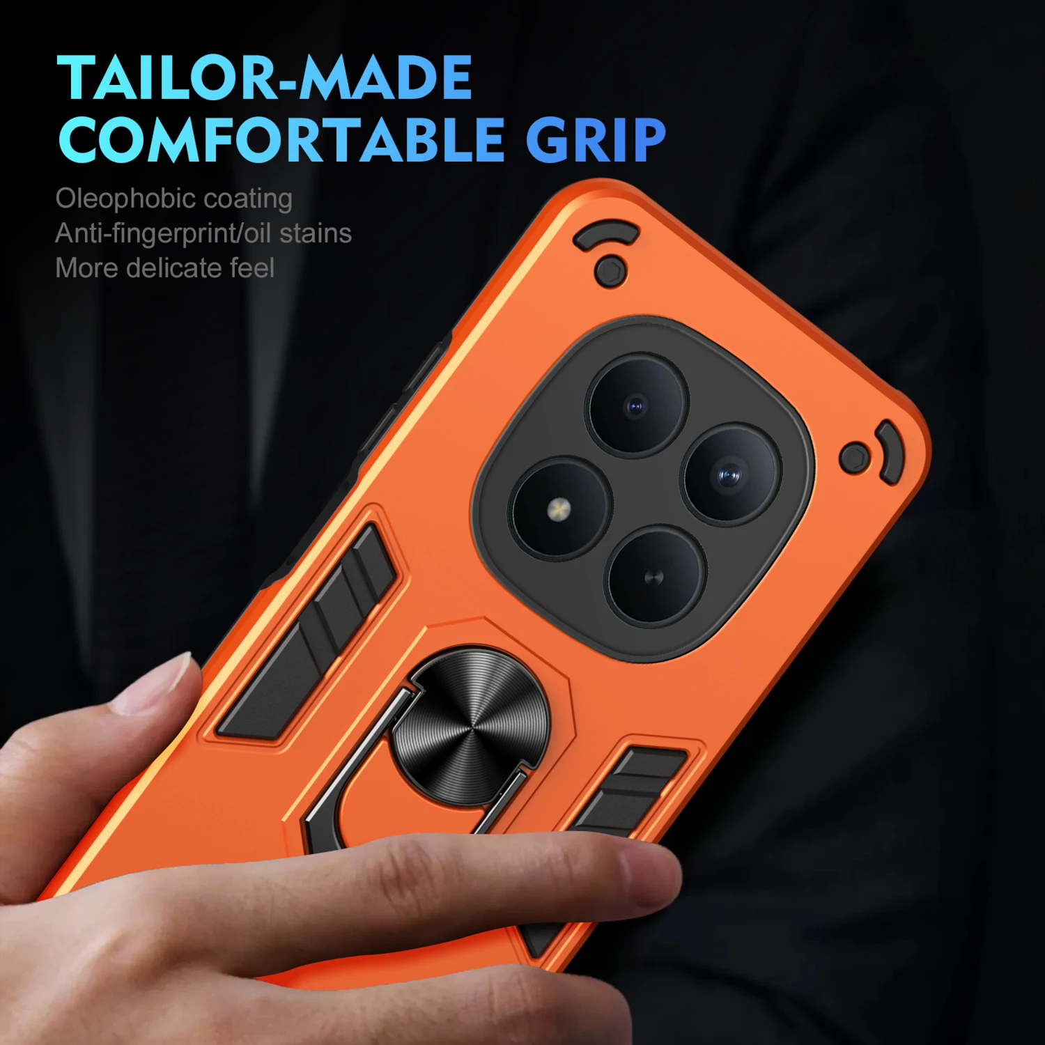 Militärisch robuste Hülle für Xiaomi Redmi Note 15 Pro 5G Note 14 Pro+ Plus Schutzhülle Stoßfest mit Ringständer Fundas Coque – Detail 5