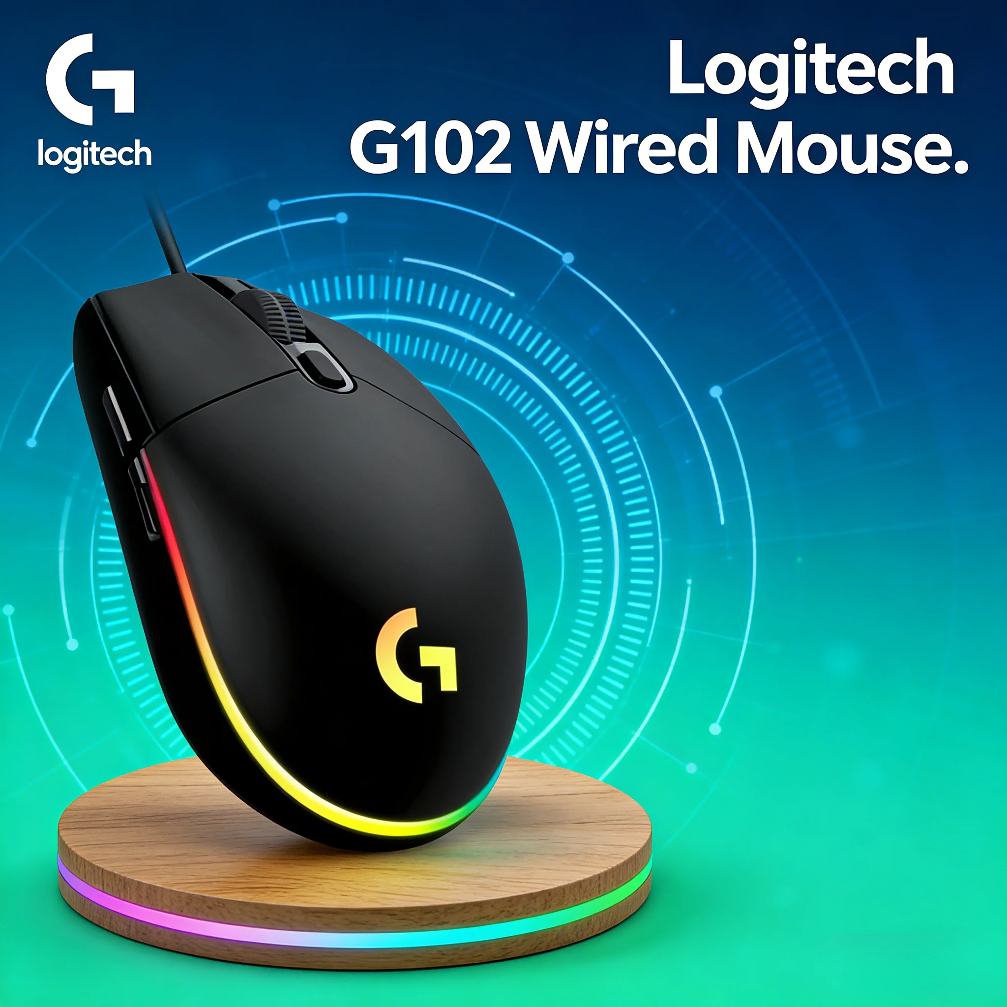 

Logitech G102 Gaming Mouse 8000DPI High Precision Sensor Lightweight Design Wired Ergonomic Gaming Mouse, Accurate Positioning