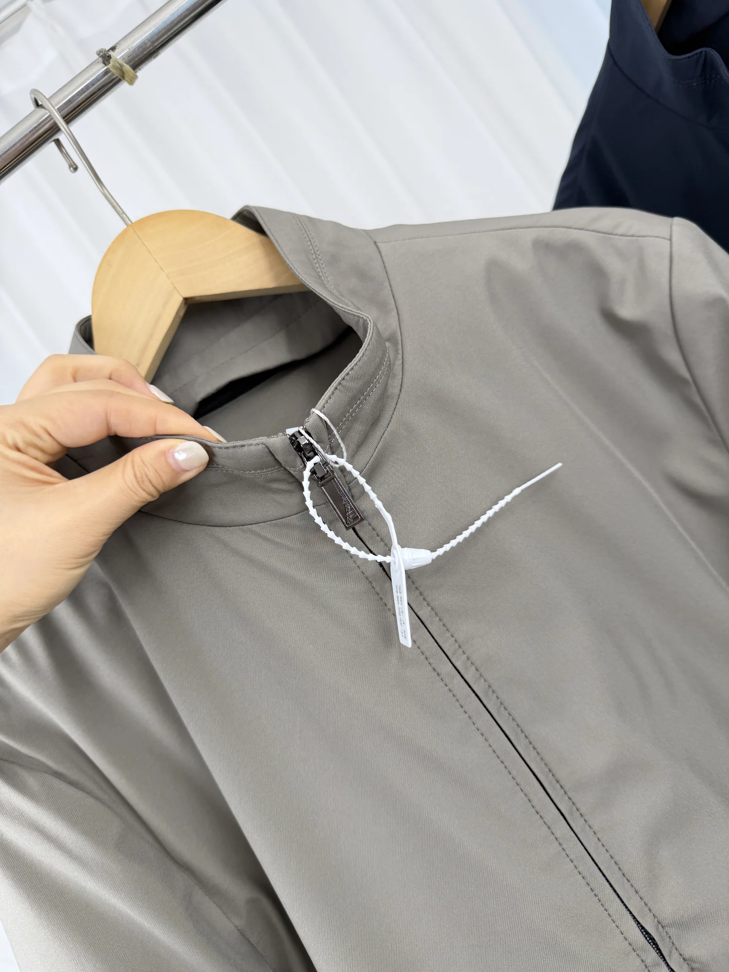 Removable Goose down Inner Liner Executive Jacket Style Men's Autumn Winter Long Sleeve Zipper Closure Loose Fit Jacket