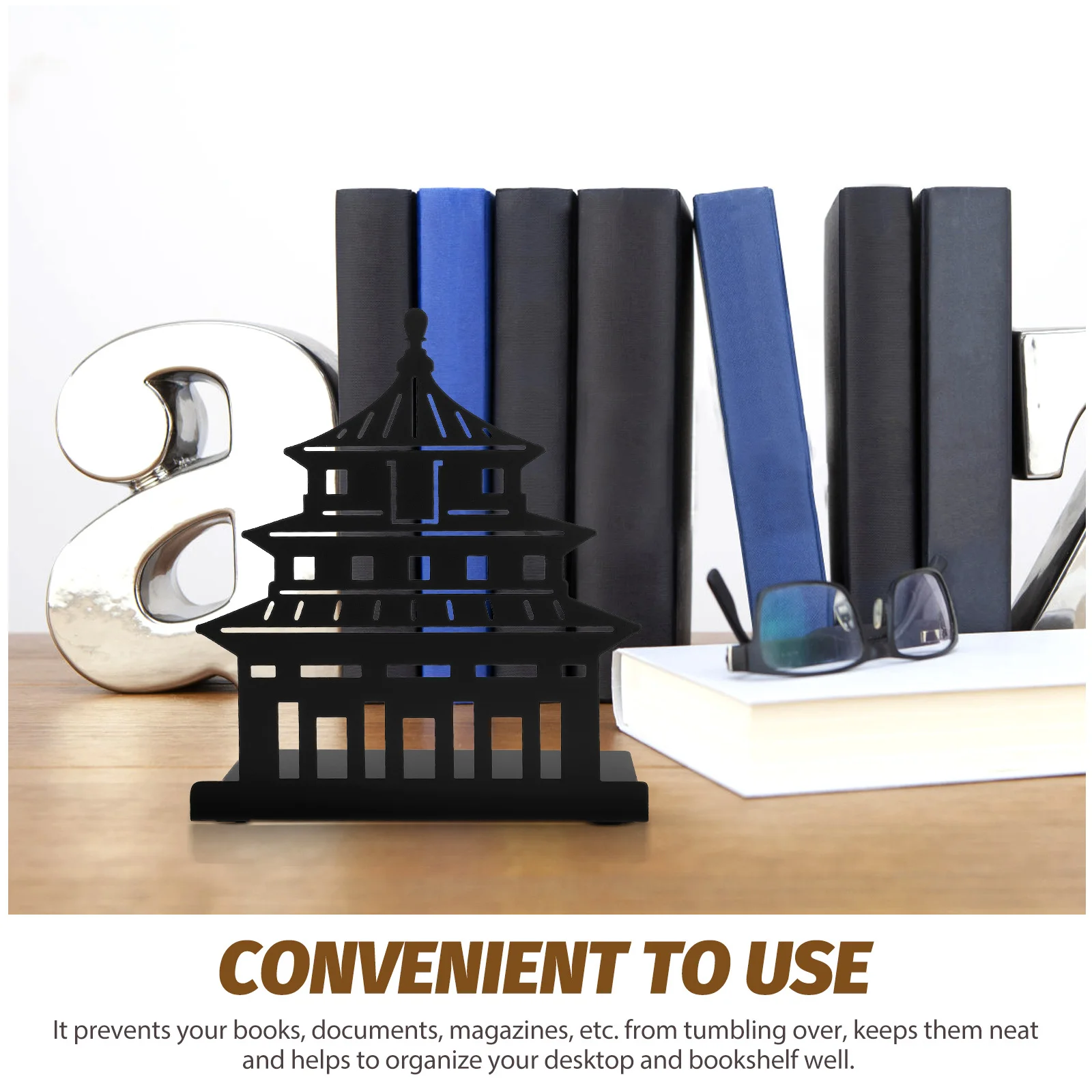 Metal Book Stand Small Shaped Book Holder Office Desktop Bookends Reading Organizer Notebook Organizer for Desk