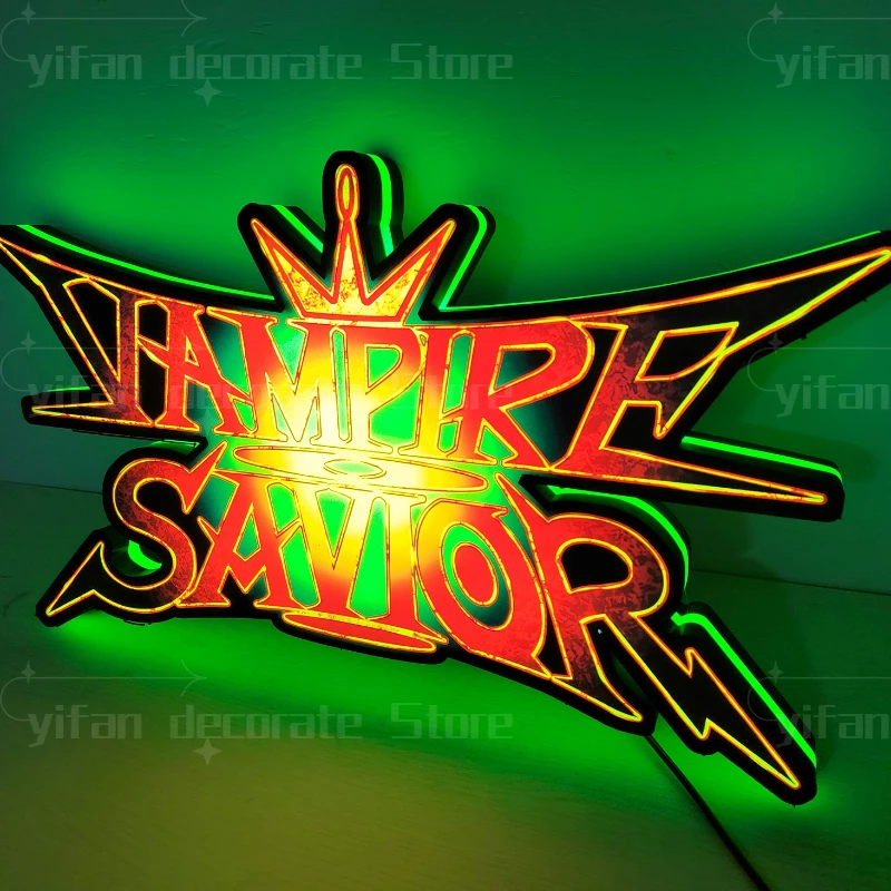 Custom Vampire Savior - The Lord of Vampir Logo LED Nightlight 3D Print Desktop Lightbox Wall Decor Best Gift for Kids Signs RGB