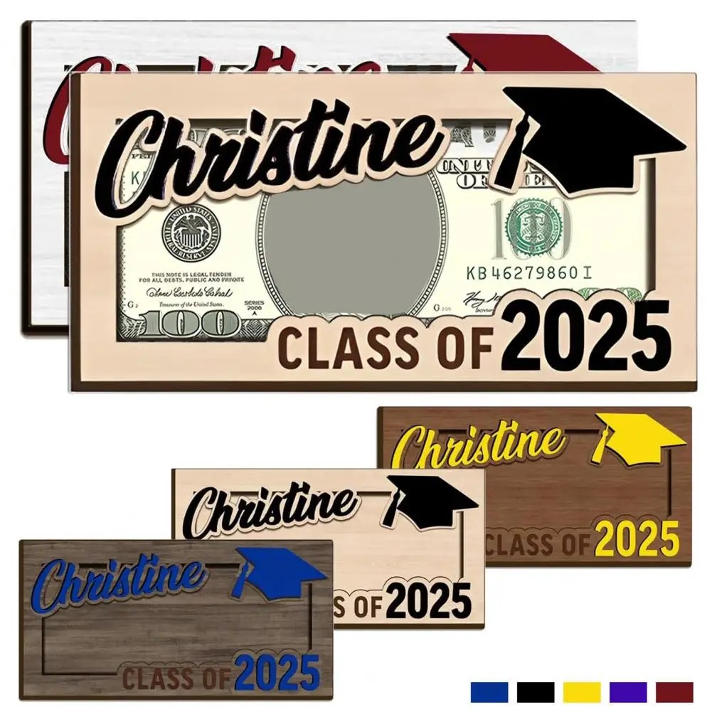 ของขวัญสําเร็จการศึกษาผู้ถือเงินไม้ Class 2025 ผู้ถือเงินสด Graduation เงินสดผู้ถือของขวัญ Keepsake สําหรับ University Graduates