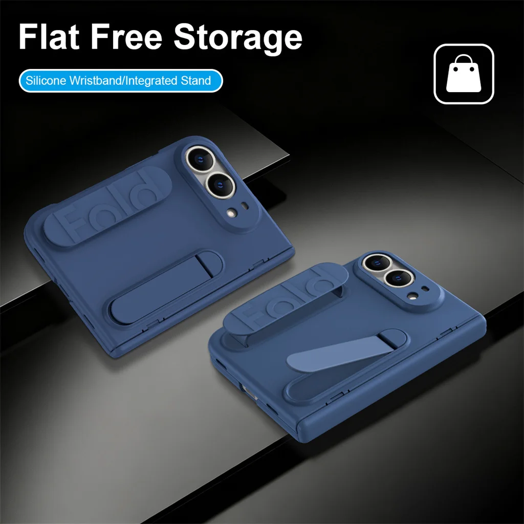 Solid Color Business Phone Case with Wristband Kickstand & Front Tempered Glass Screen Protector For iPhone Duo Shocjproof Cover