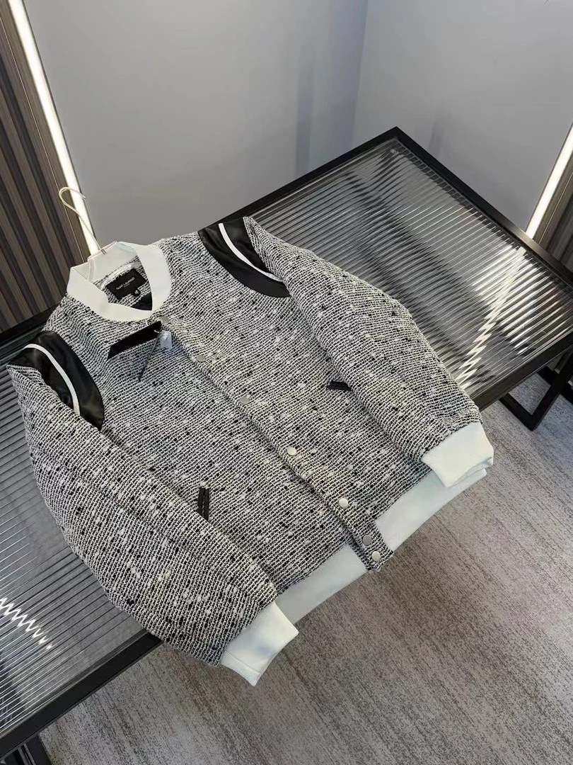 

Preppy Sle Knitted Baseball Jaet Men's Spring Faion Outerwear Couple's Cheered Stitching irt Casual Long Sve