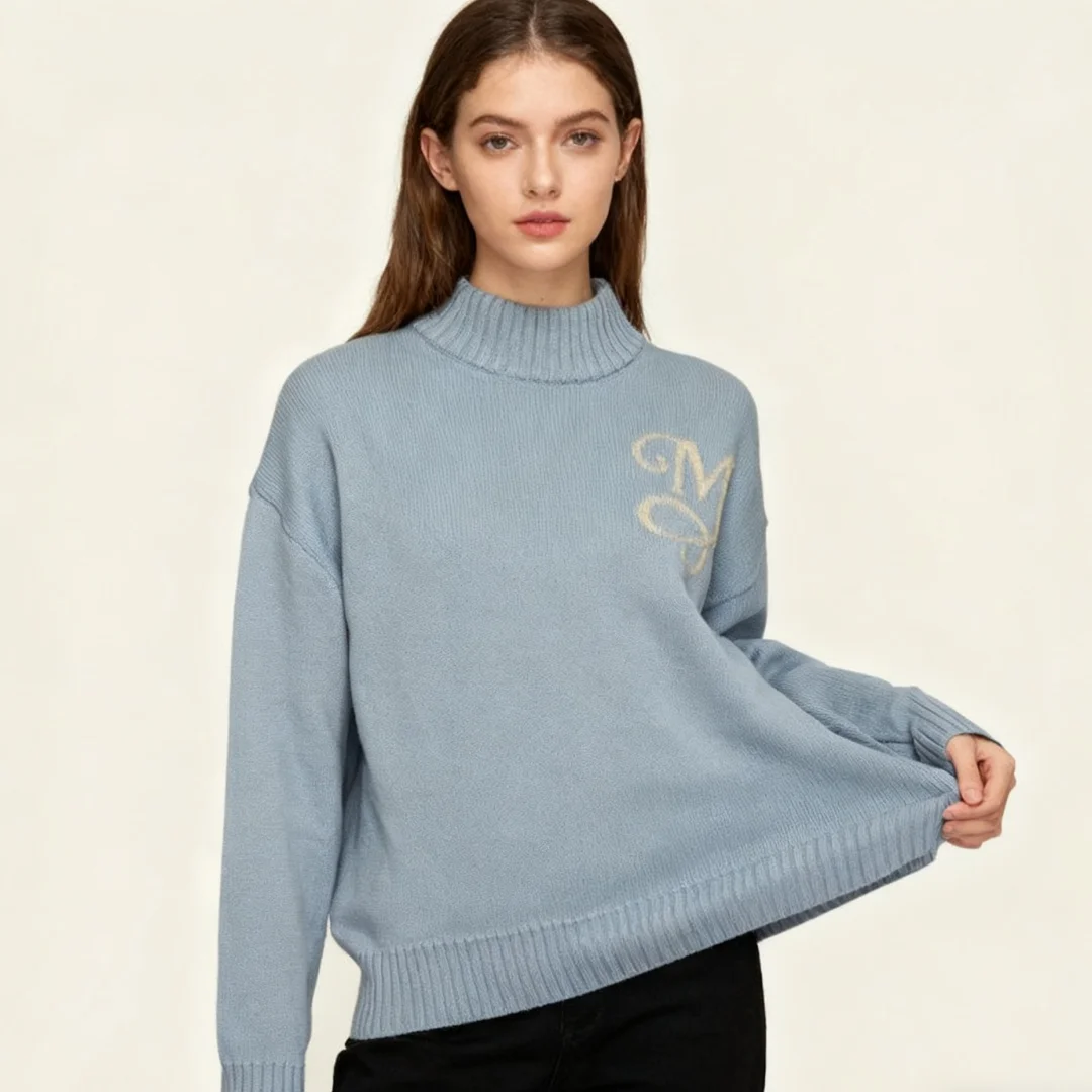 

Urban Fashion Knitted Jacquard Letter Pattern Oversized Unisex Pullover Long Sleeve Cozy Comfort Wear