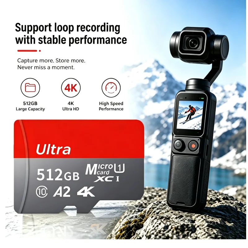 2TB 1TB Hochgeschwindigkeits-Speicherkarte Klasse 10 Hohe Kapazität V30 Micro-SD-Karte Verschiedene Größen 512GB Für Computer, Telefon, Kamera, Überwachung – Detail 2