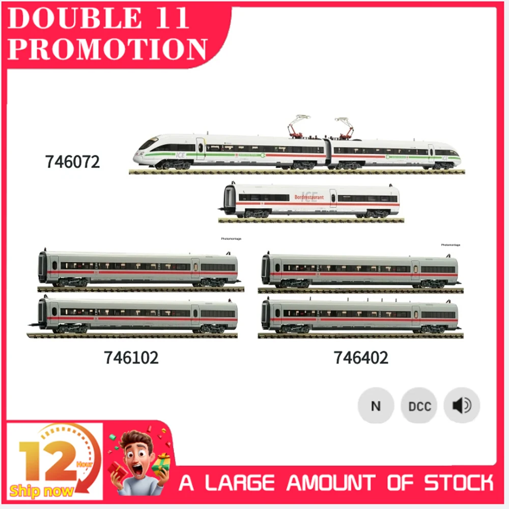 

N Scale 1/160 Train Model 746072/102/402 German Railways ICE4 DCC EMU 7-car Full Train Model Toy Gift