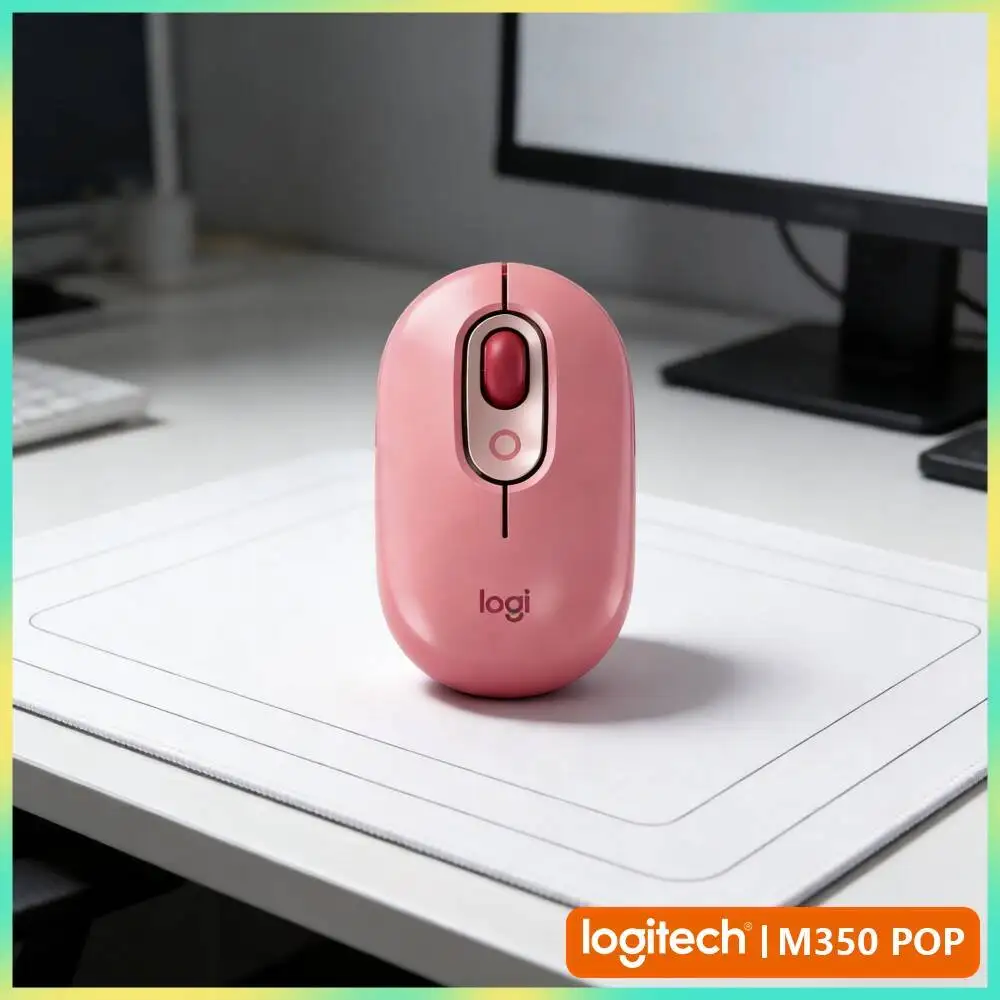 Logitech M350 POP Wireless Mouse 77g Lightweight Auto Sleep Power Save Quiet Click for Bookstore Café and Cozy Work Spot
