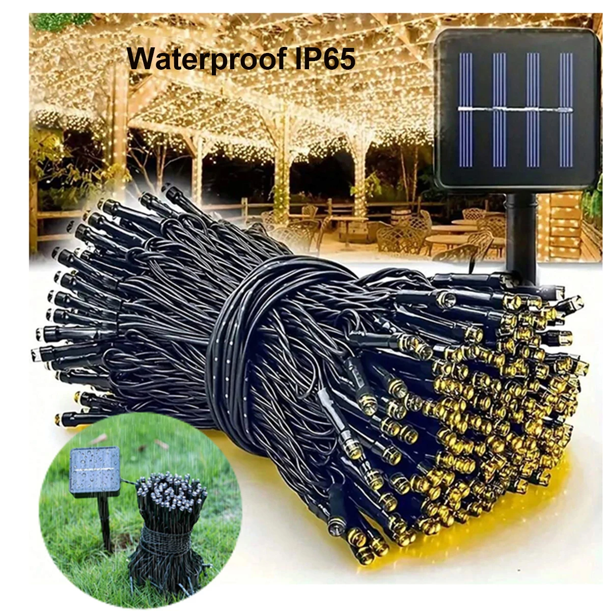 أضواء LED الشمسية للماء ، أضواء النجوم الحديقة ، أضواء سلسلة ديكور الفناء في الهواء الطلق