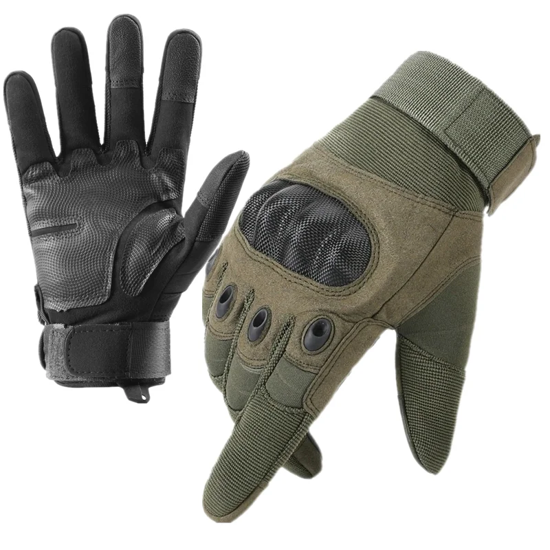 Guantes tácticos de carcasa dura de fibra de carbono, pantalla táctil, anticorte, Fitness, combate, montar en motocicleta