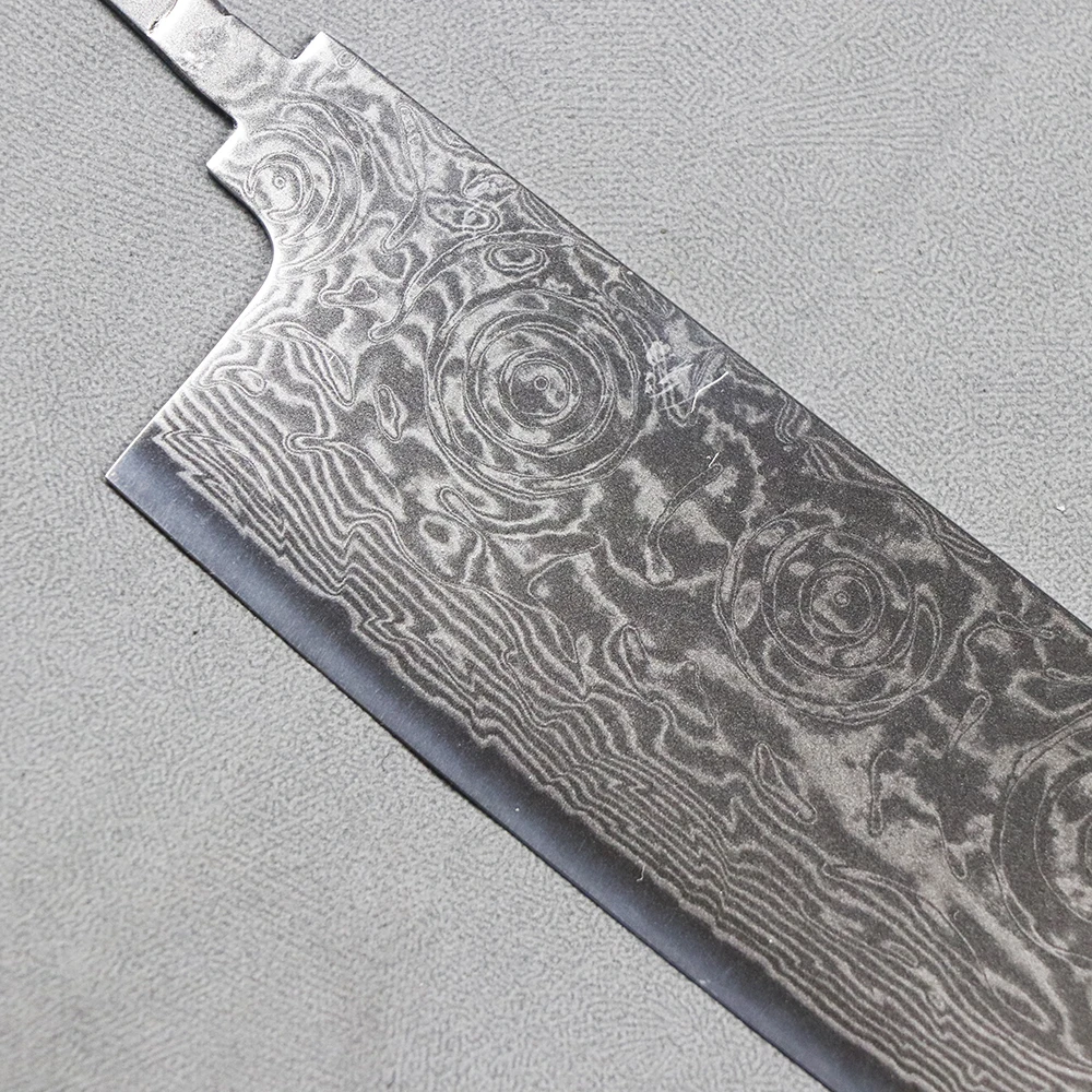 JUMCSONG DIY Blade Blank 67 layer Damascus VG10 Steel Core Semi-Finished Blade Utility Knife Santoku Small Vegetable Cutting