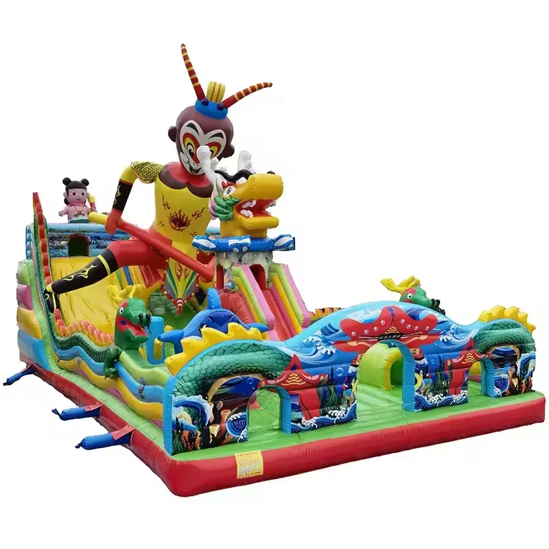 Inflatable Bouncer PVC Slide High Quality Outdoor  Inflatable Castle with Slide Set 15mx8m