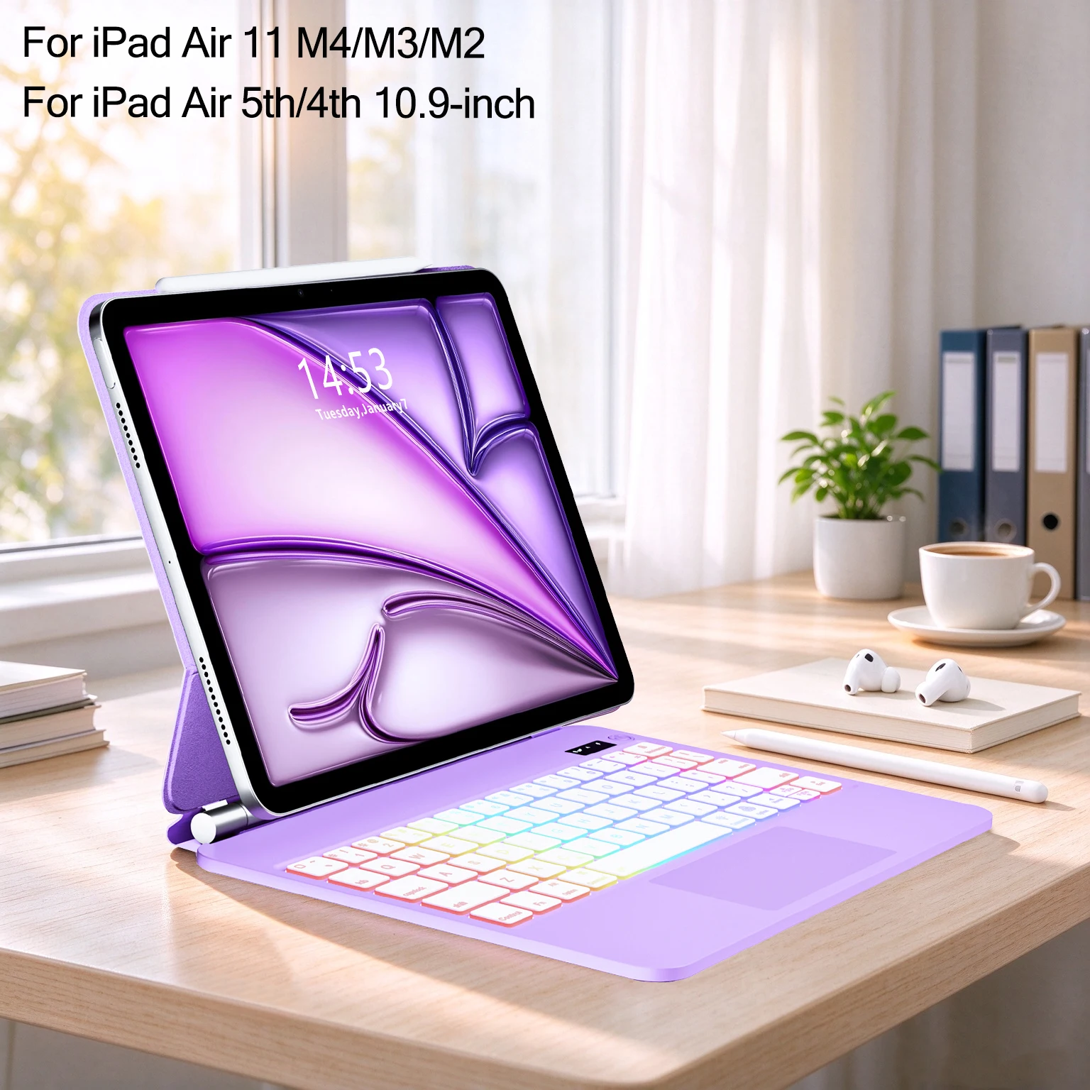 Magic Keyboard Case for iPad Air 11 M4 2026/ M3 2025/M2 2024 Air 4 4th 5 5th Generation 10.9 Air4 Air5 Folio Smart Cover Funda