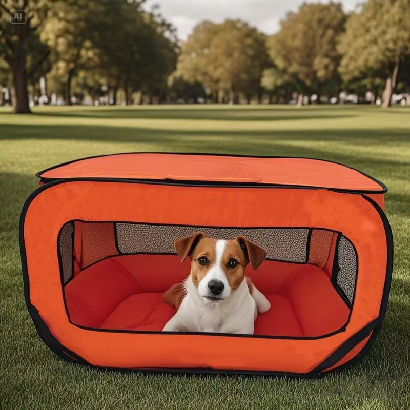 Casa portátil de viaje para mascotas, perrera plegable de tela Oxford con ventilación, jaula duradera para perros y gatos para uso al aire libre, punto de juguete para mascotas