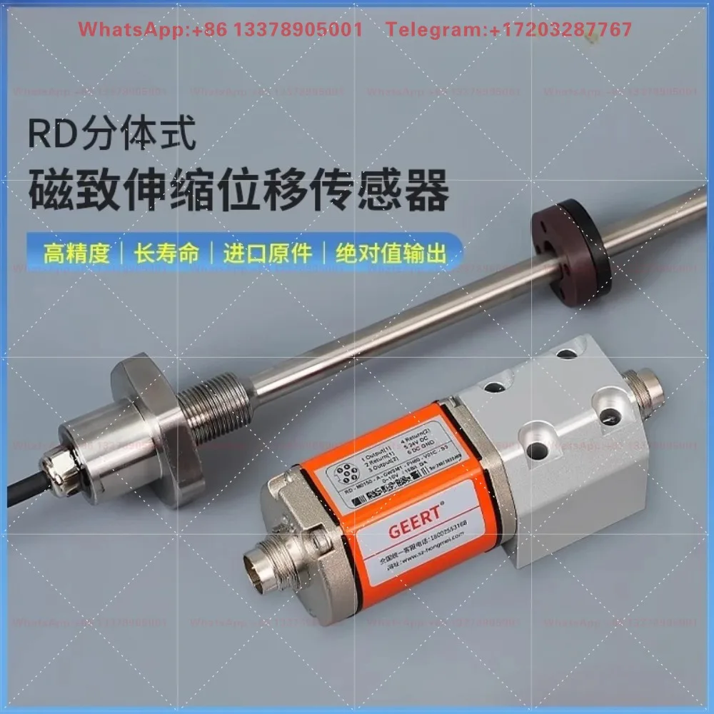 Magnetostrictive displacement sensor, high-precision, non-contact, split-type, flexible outer tube installation, RFRD