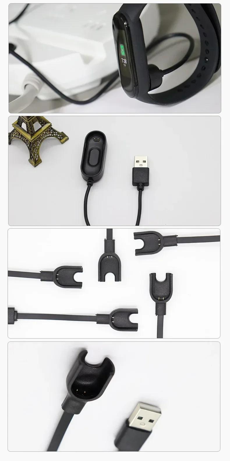 Charging Cable For Original Xiaomi Smart Band 10 9 8 Active 7 Pro 6 NFC 5 Mi Smart Band 4 3 2 Bracelet USB Dock Magnetic Charger