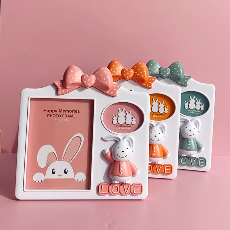 

Cute Bunny Children's Photo Frame 7 "3" Combination Album Table Cartoon Children's Photo Frame Children's Room Decoration Gift