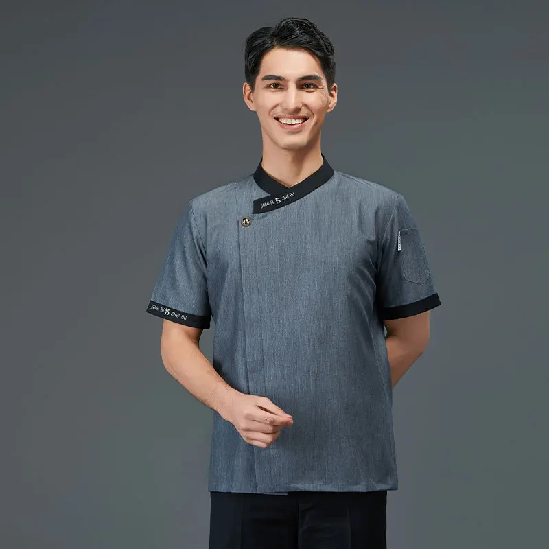 Pizza Chef Uniform Man Kitchen Coat Summer traspirante e confortevole Cook Jacket Restaurant Cooking Uniform Bakery salopette