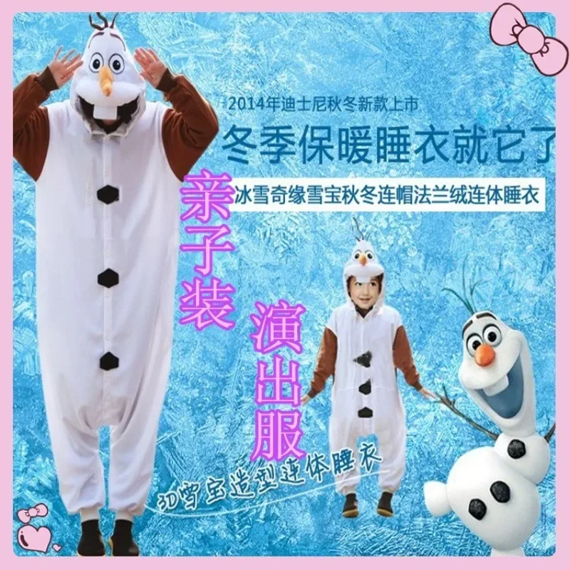 

Kigurumi Pajamas for Women Peripheral Olaf The Snowman Cute Cartoon Fashion Flannel Long-sleeve Thickened Cartoon Pajamas