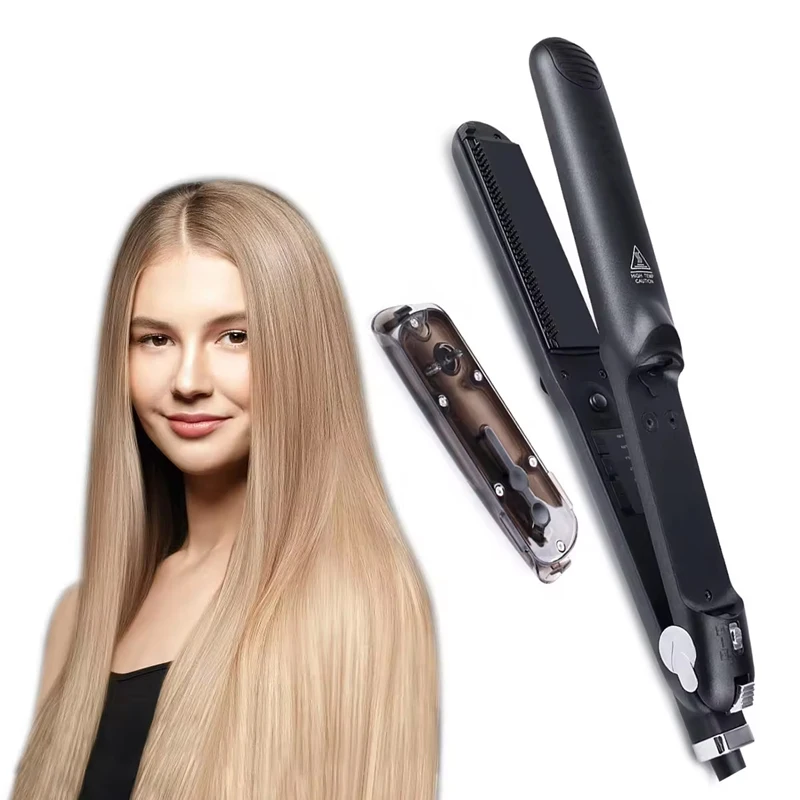 

NEW Steam Straightener for Hair Professional Steam Flat Iron Salon Ceramic Tourmaline Steam Straightening Iron 2 in 1