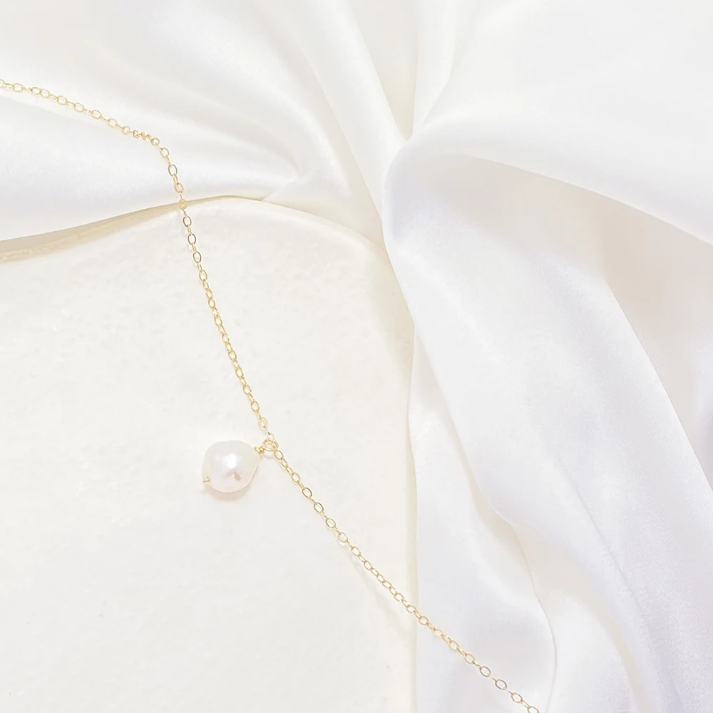 Gold Necklace Jewellery Woman Handmade Necklace Chain Baroque Natural Freshwater Pearl Pendants Layered Necklace for Women