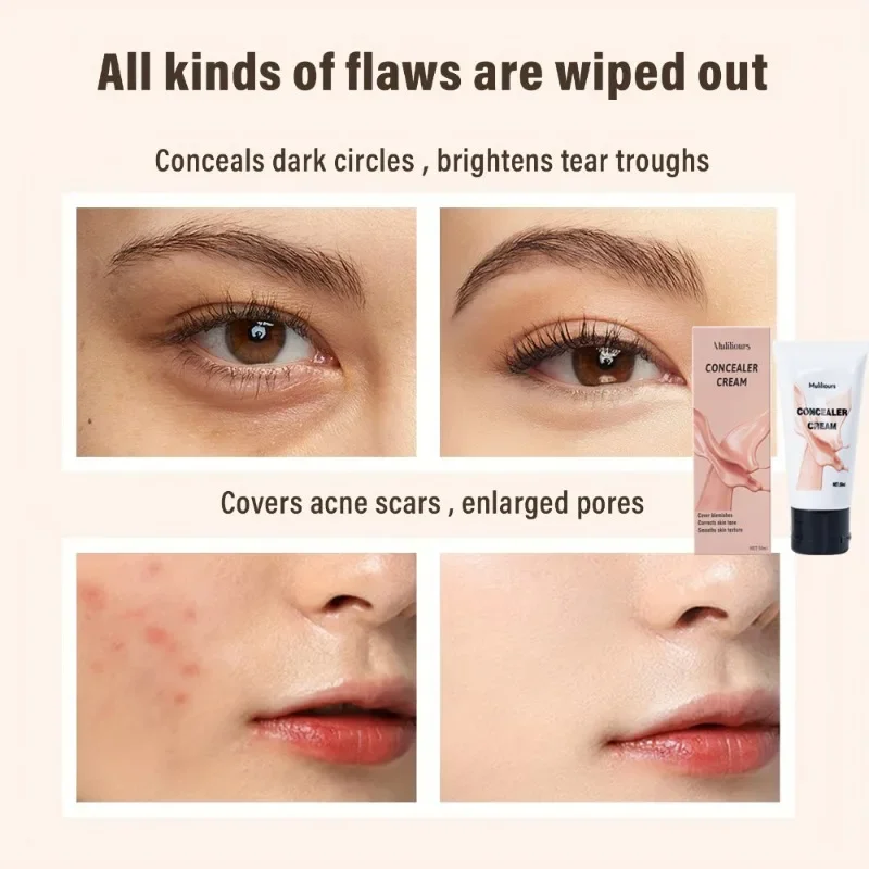 Muiliours 50ML Concealer Cream Nature Finish Smooth Full-Coverage Long-Lasting Concealer Wszystkie rodzaje skóry
