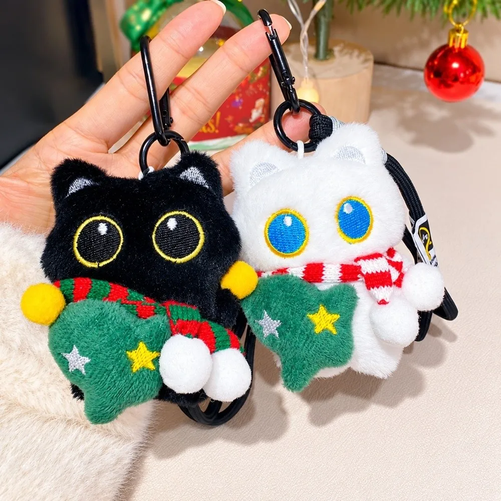 Cute Soft Fluffy Pendant Keychain Cartoon Kawaii Stuffed Doll Pendant Bag Charm Christmas Gift