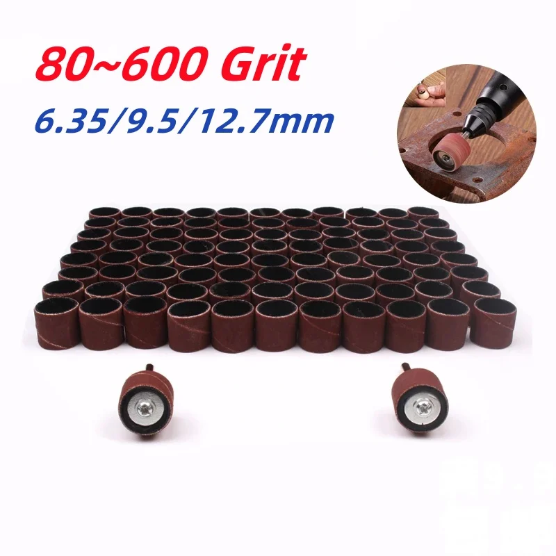 

80~60 Grit Sanding Sandpaper Circle Nail Art Sanding Bands File Dremel Accessories Rotary Tool Grinding Sand Ring Bit