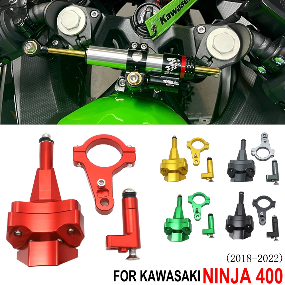 

Motorcycle Accessories CNC Aluminum Alloy Steering Damper Stabilizer Mounting Bracket Kits For Kawasaki Ninja 400 2022 2021 2020