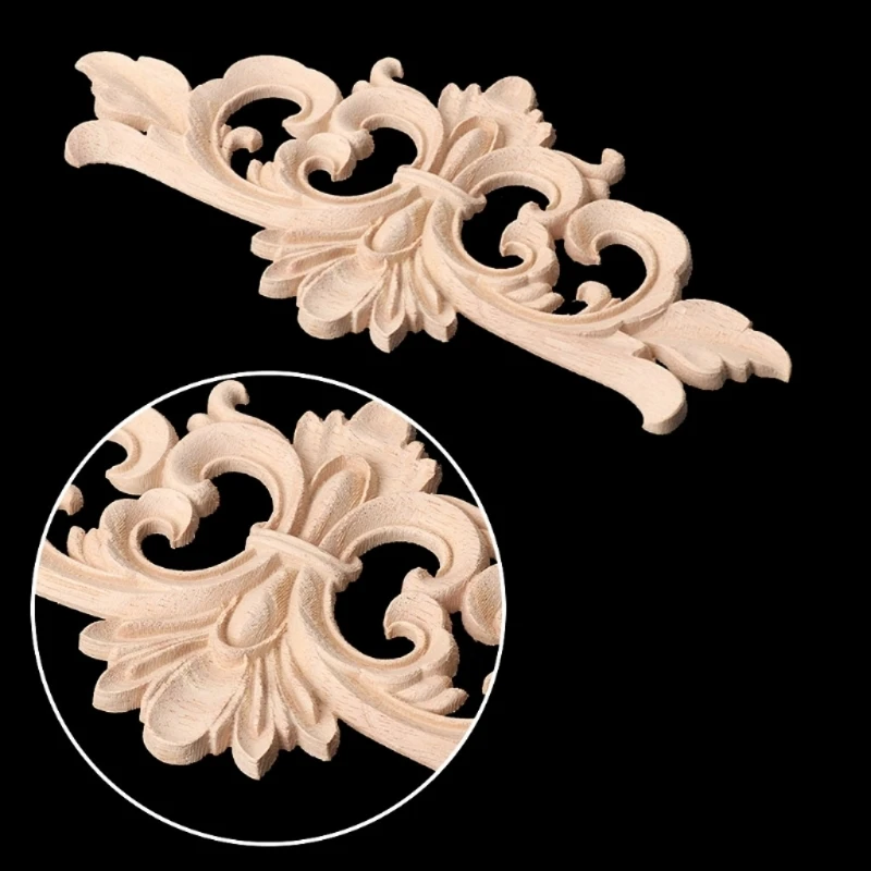 Carved Corner Onlay Applique Frame Decoration Furniture Unpainted Home