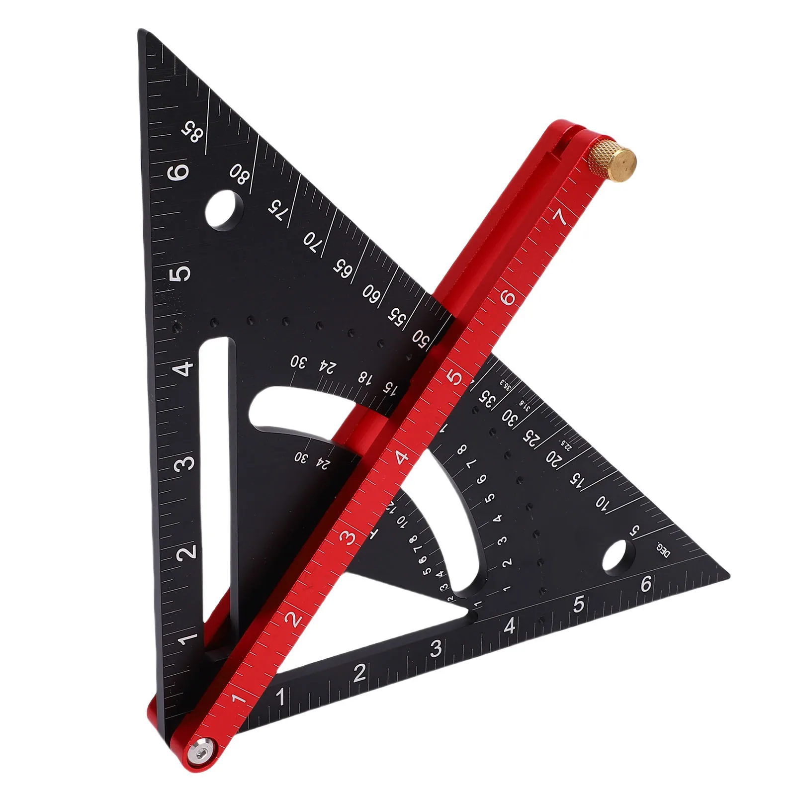 Varilla de localización ajustable bidireccional cuadrada de carpintero, escala de doble cara, regla de aleación de aluminio multifuncional para Woo