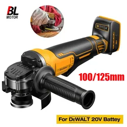 Amoladora angular sin escobillas, herramienta de corte para carpintería, con 4 engranajes, compatible con Batería Dewalt de 18V y 20V, 100/125mm