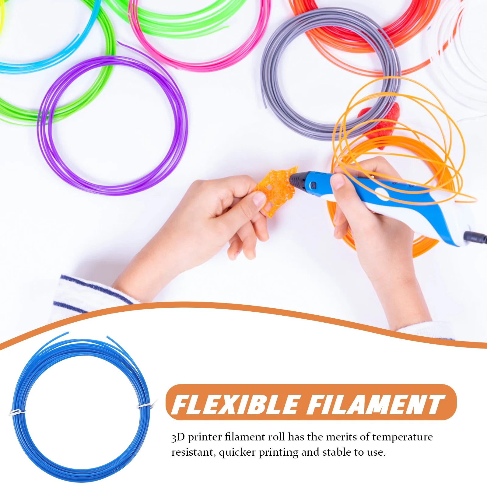 

3D Pen Refills ABS Filament Random Color Spooled Vacuum Sealed Low Warping 3D Printer Filament for Creative Drawing Projects