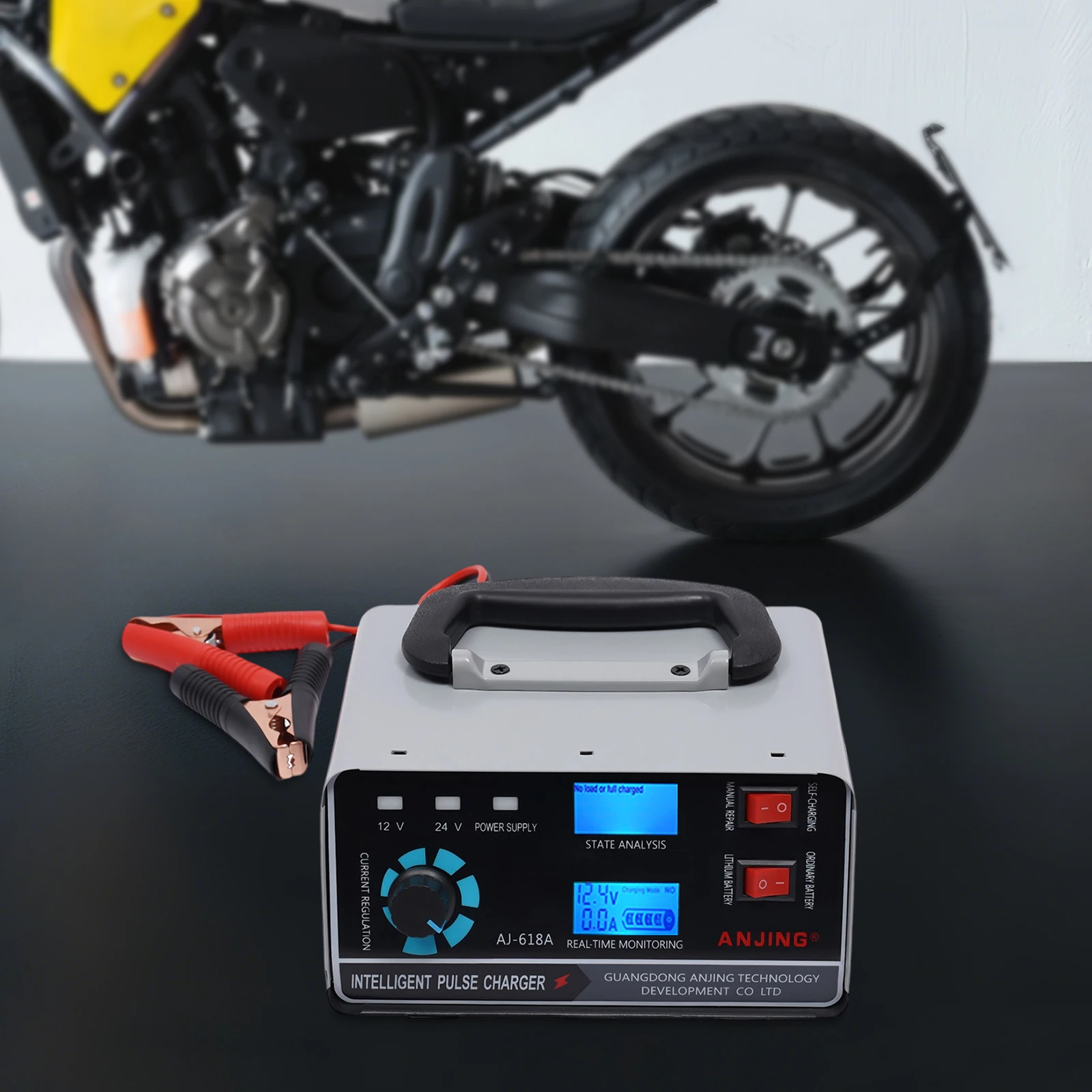 Dużej mocy automatyczna ładowarka akumulatorów 400W, ładowarka samochodowa 12V/24V z funkcją automatycznego wyłączania ładowania.