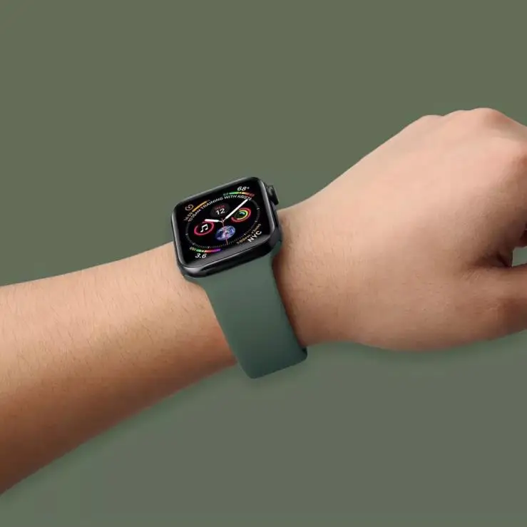 Silicone Solo loop Strap for Apple Watch Band 10 46/42mm 44mm 40mm 45mm 41mm bracelet correa iwatch series 9897SE6543 ultra 2 49