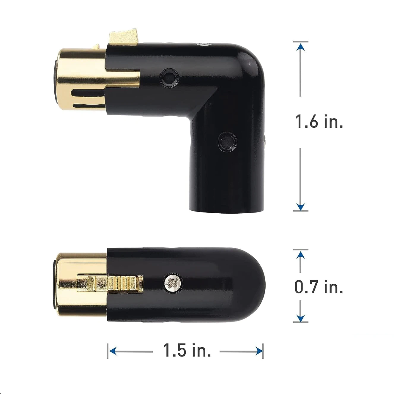 3Pin XLR Angle Adapter Male To Female with 4 Adjustable Angle Position