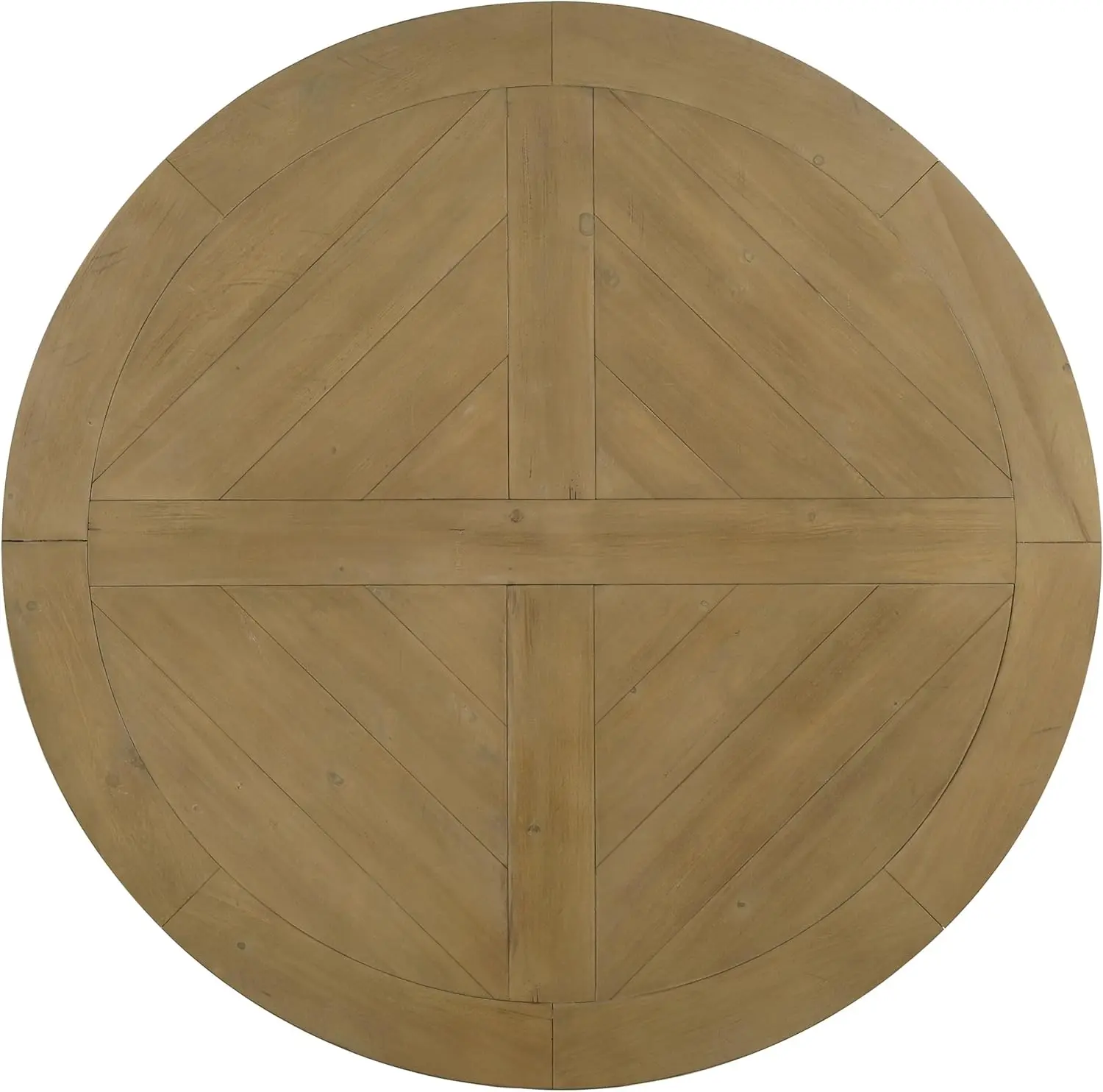 Florence Traditionele 60-inch ronde eettafel op voetstuk, geconfronteerd houten blad, rustiek bruin 180200