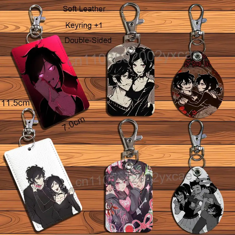 

game Coffin Of Andy Leyley Cartoon Singer Anime Card Keychain Fashion Pendant Bag ID Door Card Case Bus Card Cute Adult